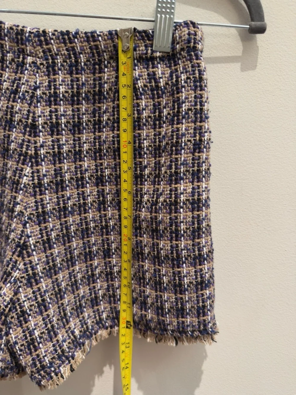 NWT- New Zara Girls Brown Purple Tweed Skort  Shorts Fringed Size 11-12